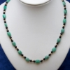 Emerald & Black Oynx, Gold Bead Necklace