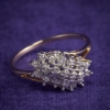 Round Diamond Cluster Ring  0.28 Total Carat Weight Solid 10k Yellow Gold Size 6 J1271550P