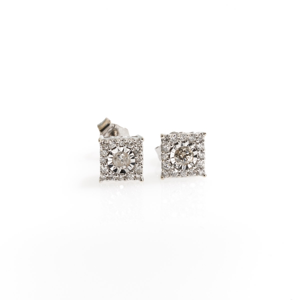 14KW Diamond Illusion Stud Earrings J1278014P