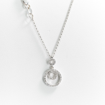 Show details for 14Kt White Gold Petite Diamond Eternity Pendant with Chain 14Kt White Gold Diamond Petite Eternity Pendant with Chain