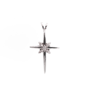 Show details for 10Kt White Gold Diamond Cross Pendant 10KW Diamond Cross Pendant .25ctw J1208298P