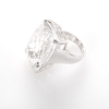 SS Rock Crystal Quartz CheckerBoard Ring  J1297586P