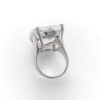 SS Rock Crystal Quartz CheckerBoard Ring  J1297586P