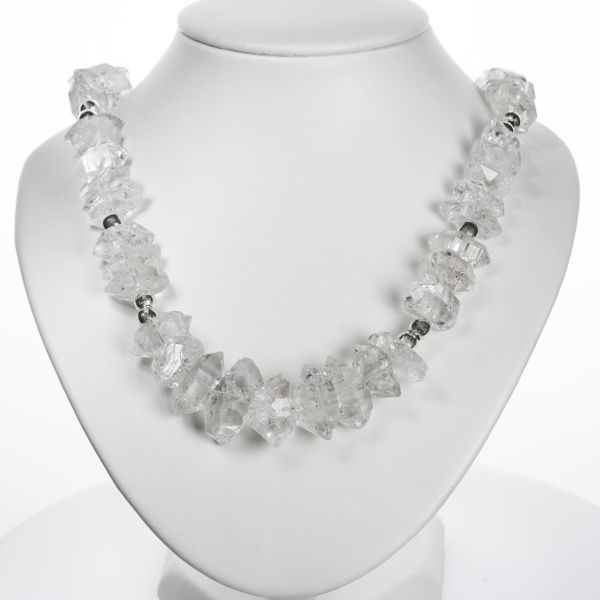 SS Graduated Herkimer Diamond Necklace 20in J1169456P 