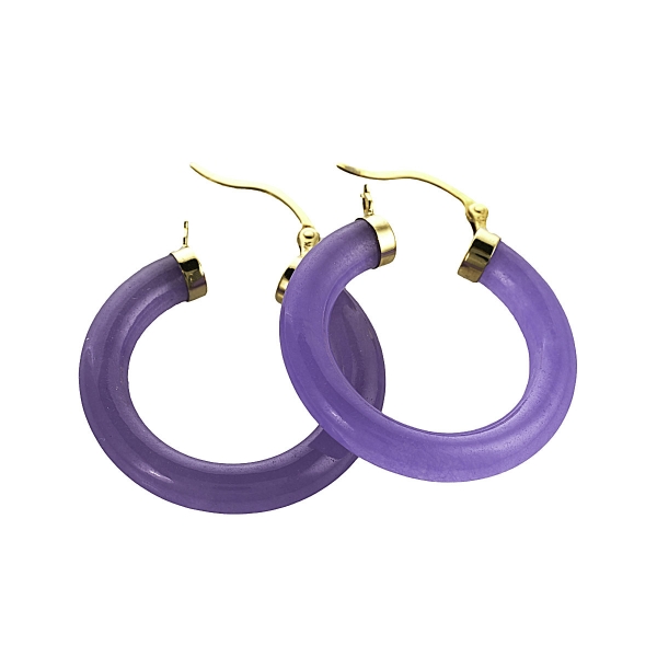 Lavender Jadeite Hoop Earrings ELEGANT HOOP EARRINGS