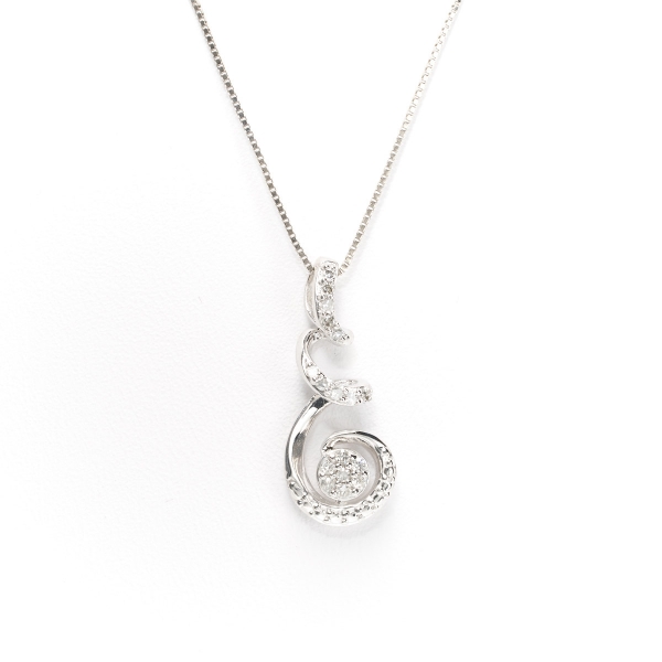 10KW Diamond Swirl Pendant wChain J1302437P 