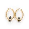 Picture of 18Kt Yellow Gold Australian Black Opal Hoop Earrings