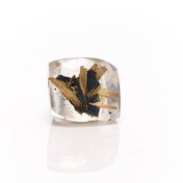 Show details for Clearance Rutile Crystal Ring  J1138293P-D One of a Kind Rutile Crystal Acrylic Ring Size 9-3/4 US
