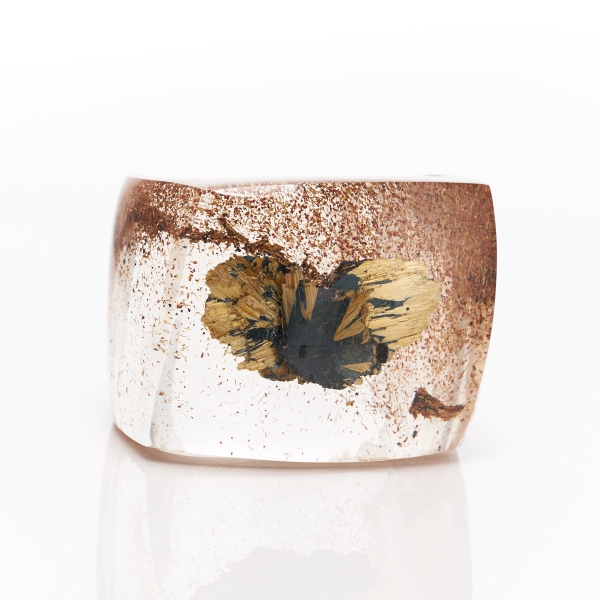 Unique Rutile Formation Captured in Acrylic Bracelet Cuff