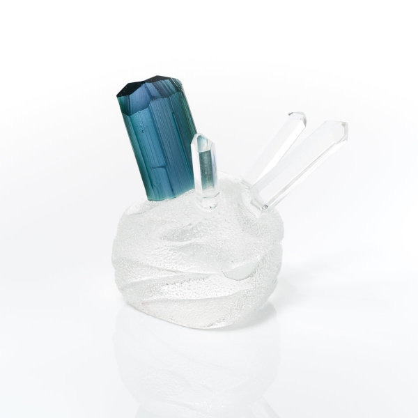 AMG Jeremy Sinkus Artisan Gemstone Glass Blue Tourmaline Display 