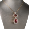 14k White and Yellow Gold Tourmaline Silver Sapphire Pendant