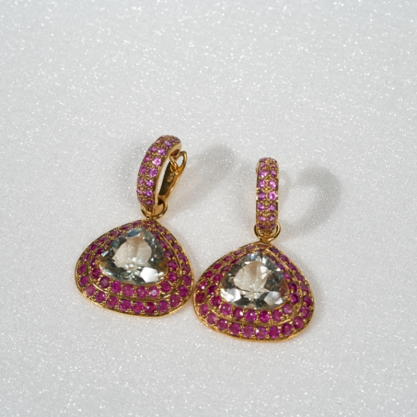 Ruby Prasiolite Drop Earrings J1029499P