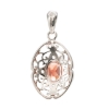 Sterling Silver Oregon Sunstone Oval Filigree Pendant J1316617P