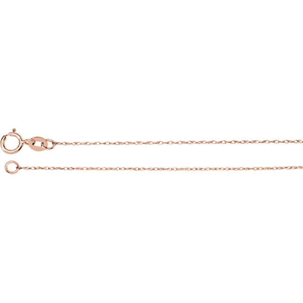 14k Rose Gold .75mm Chain Spring Ring Clasp