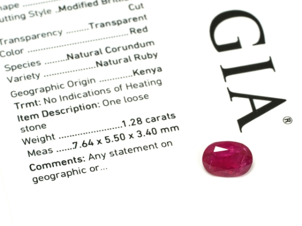 Natural No Heat Ruby Kenya Oval Gemstone GIA Report