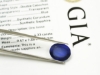 Synthetic Blue Sapphire Oval Cabochon Gemstone GIA Report