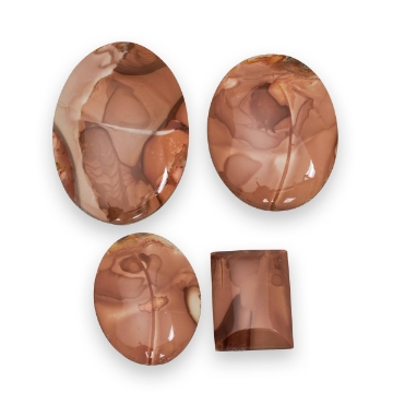 Show details for Bruneau Jasper 4pc Cabochon Lot 137.19ctw Owyhee Bruneau Jasper Picture Cab Lot Gemstones
