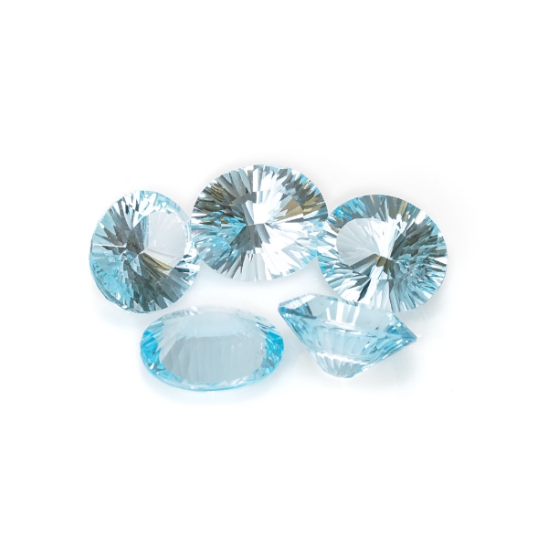 Fancy Concave Oval Cut Blue Topaz Gemstones