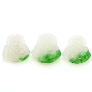 Show details for Moss & Snow Jade Buddha Carvings Drilled Polished Moss and Snow Jadiete Budha Carvings