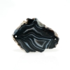 Banded Black Agate Flat Faceted Slab Drilled