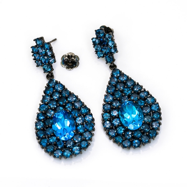 London and Swiss Blue Topaz Earrings