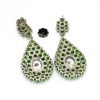 Sterling Silver Cubic Zirconia & Chrome Diopside Earrings J1342374P
