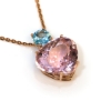 14k Rose Gold Kunzite with GIA report Topaz Pendant & 16 inch Rose Gold Chain J1342675P