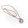 14k Rose Gold Kunzite with GIA report Topaz Pendant & 16 inch Rose Gold Chain J1342675P