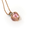 14k Rose Gold Kunzite and Topaz Pendant with 16 inch Rose Gold Chain J1342675P