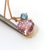 14k Rose Gold Kunzite and Topaz Pendant with 16 inch Rose Gold Chain J1342675P