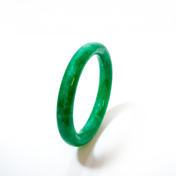 Jadeite Hololith Bangle Bracelet  Color Treated