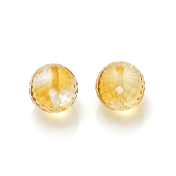 Show details for Citrine Faceted Briolette Bead Pair 7.27ctw Bi-Color Citrine Faceted Bead Set 7.27ctw  G1401270P