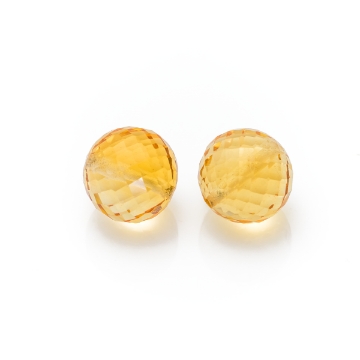 Show details for Citrine Faceted Briolette Bead Pair 7.58ctw Citrine Faceted Bead Set 7.58ctw G1401789P