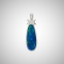 Show details for 14KT White Gold Australian Opal Diamond Pendant 14K White Gold Australian Blue Green Opal Diamond Pendant J1228931P Front View