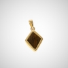 14K Yellow Gold Australian Opal Diamond Kite Shape Pendant Sku J1224499P Front View