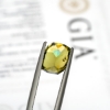 GIA Report 2215833197 3.96 carat Andradite Color Change Demantoid Rhomboid Loose Gemstone Sku G1410955P Pavillion Closeup