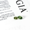 Demantoid Garnet Gemstones 2pc Round and Octagonal 1.38ctw W/ GIA Report G1412060P