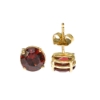 14K Yellow Gold Double Wire Garnet Stud Earrings J1377596P