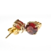 14K Yellow Gold Double Wire Garnet Stud Earrings J1377596P