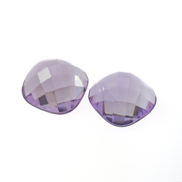 Amethyst Cushion Rose Cut 16.65ctw. Gemstone Pair G1419360P Rose DeFrance Lavendar 