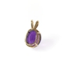 14K Yellow Gold Oval Amethyst Pendant J1356774P Double Wire Basket 4 Prong Setting February Birthstone