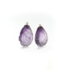 Natural Quartz Amethyst Carved Gemstone Drops With Wire Rings for mounting G1425476P