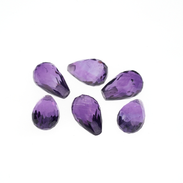 Amethyst Tear Drop Faceted Briolettes Drilled G1428657P