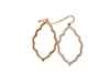 10K Rose Gold Diamond Ornate Frame Earrings 