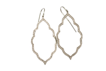 Show details for 10K White Gold Diamond Ornate Frame Earrings 10K White Gold Diamond Ornate Frame Earrings