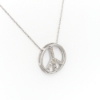 10KW Gold Diamond Peace Pendant & Chain