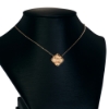 14k Rose Gold Diamond & Black Onyx Clover Necklace