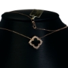 14k Rose Gold Diamond & Black Onyx Clover Necklace