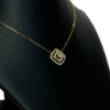 10k Yellow Gold Diamond Halo 18" Necklace