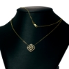 10k Yellow Gold Diamond Halo 18" Necklace